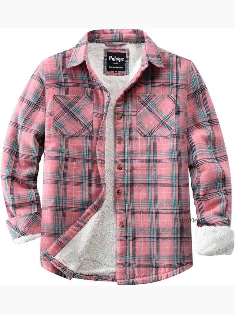 Women's Sherpa Fleece Lined Flannel Jacket Button Down Plaid Shirt Jacket